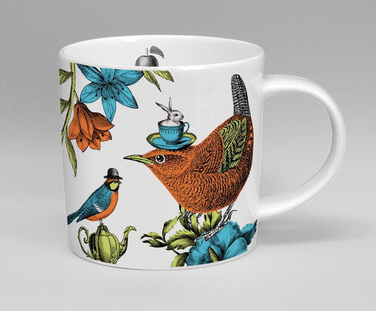 Menagerie Wren Bone China Mug White