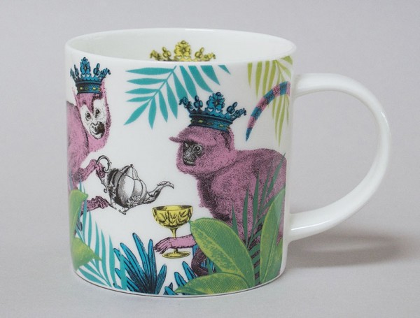 Jungle Monkey Bone China Mug White